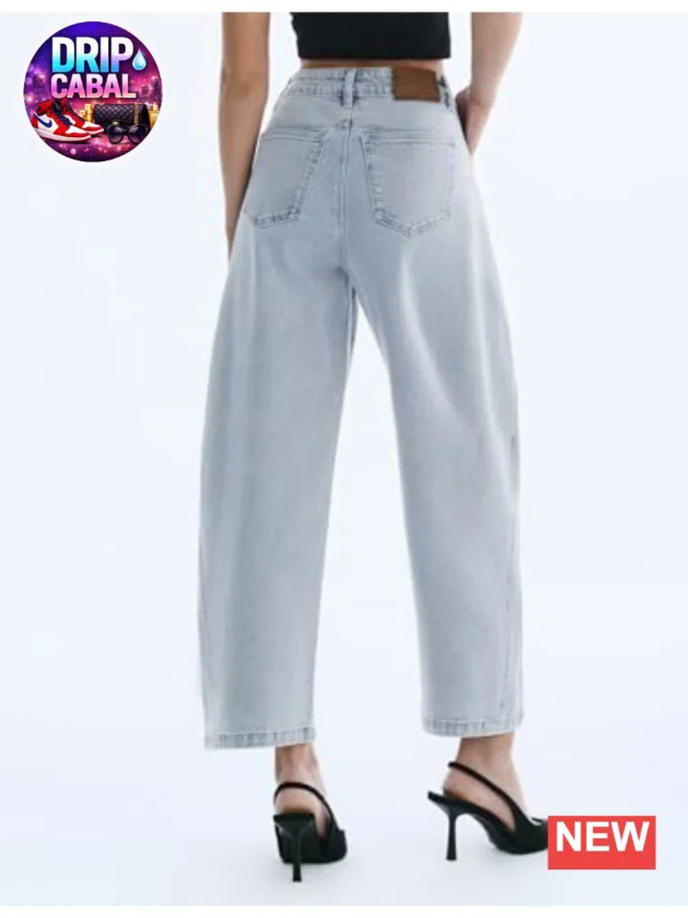 High Waisted Wide Leg Barrel Jeans for Women Stretchy Baggy Y2K Ankle Denim